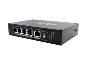 LINOVISION 4-Port POE Extender IEEE 802.3af/at POE Repeater Up to 820ft Power Over Ethernet Over Cat5/6 Cable