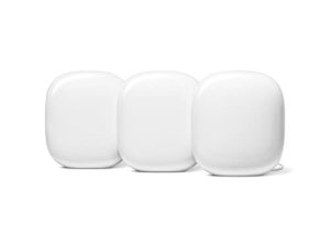 Google Nest WiFi Pro - Wi-Fi 6E - Reliable Home Wi-Fi System with Fast Speed and Whole Home Coverage - Mesh Wi-Fi Router - 3 Pack - Snow