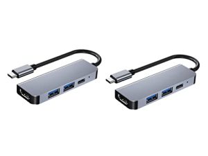SOLUSTRE 2pcs 4 Aluminum Video Type Pro with Charger and Tablet -in- Devices Compatible - for Adapter Type- Expansion C USB-c Converter in- Hub Type-c Laptop to More Phone Transfer Ports