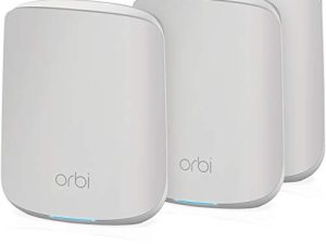 NETGEAR Orbi Larger Whole Home Dual Band Mesh WiFi 6 System (RBK353) – Router with 2 Satellite Extenders | Coverage up to 5