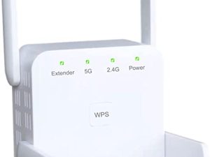 WiFi Extender WiFi Booster Indoor/Outdoor Repeater Signal Booster 1200Mbps WiFi Amplifier Long Range High Speed 5G/2.4G WiFi Internet Connection (White)