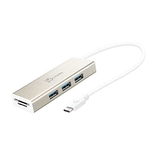 j5create USB 3.1 Type-C Port with SD/Micro SD Card Reader JCH347Adapter Dongle with 3 USB 3.1/3.0/2.0 Ports j5create USB 3.1 Type-C Port with SD/Micro SD Card Reader JCH347Adapter Dongle with 3 USB 3.1/3.0/2.0 Ports
