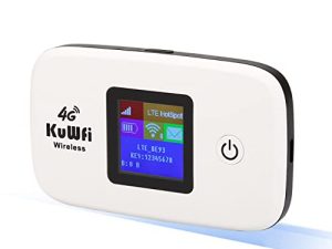 Mobile WiFi Hotspot | KuWFi 4G LTE Unlocked Wi-Fi Hotspot Device | Portable WiFi Router with SIM Card Slot for Travel Support B2/B4/B5/B12/B17 for AT&T/T-Mobile