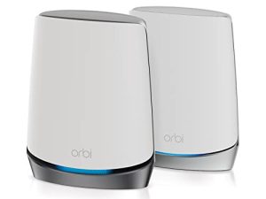 NETGEAR Orbi 5G Tri-Band WiFi 6 Mesh System (NBK752) – Router with 1 Satellite Extender | Coverage up to 5