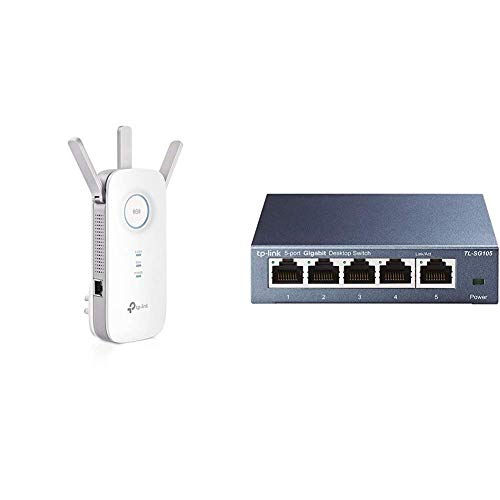 TP-Link PCMag Editor's Choice - AC1750 WiFi Range Extender - Extend WiFi Signal to Smart Home & Alexa Devices (RE450) & 5 Port Gigabit Ethernet Network Switch (TL-SG105) TP-Link PCMag Editor's Choice - AC1750 WiFi Range Extender - Extend WiFi Signal to Smart Home & Alexa Devices (RE450) & 5 Port Gigabit Ethernet Network Switch (TL-SG105)