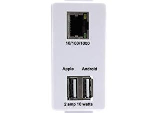 PoE Texas Gigabit PoE Splitter in-Wall Outlet with Fast 5V USB Charging Port x 2 and RJ45 Data Output for PC’s