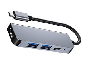 SOLUSTRE 4 Aluminum Type and Expansion Converter in- Ports for Multipurpose More Transfer Devices Dock -in- Adapter Multifunction with Laptop to Holder Compatible Phone USB-c C - Charger