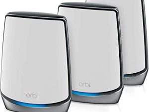 NETGEAR Orbi AX5700 Whole Home Tri-Band Mesh Wi-Fi 6 System (RBK843S) Router with 2 Satellite Extenders (Coverage Up to 7