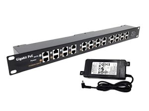 PoE Texas - PoE Injector - 12 Port Gigabit Passive Midspan Injector with 48V 120 Watt UL Power Supply - Power Over Ethernet for 802.3af or at (PoE+) Devices VoIP Phone