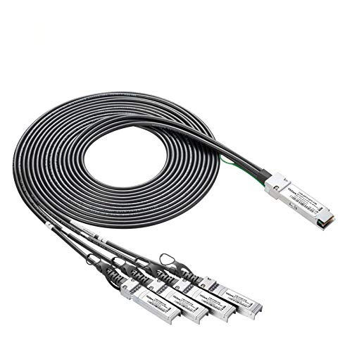 40G QSFP+ to 4xSFP+ Breakout DAC - 40GBASE-CR4 Passive Direct Attach Copper Twinax QSFP to SFP Cable for Arista CAB-Q-S-0.5M Devices 40G QSFP+ to 4xSFP+ Breakout DAC - 40GBASE-CR4 Passive Direct Attach Copper Twinax QSFP to SFP Cable for Arista CAB-Q-S-0.5M Devices