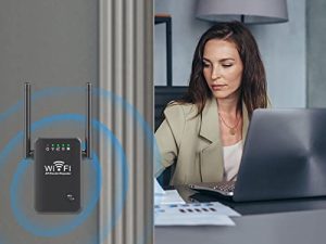 WiFi Range Extender- 300M 2.4G Wireless Internet Booster Wireless with Ethernet Port Extend Internet WiFi for Home Device