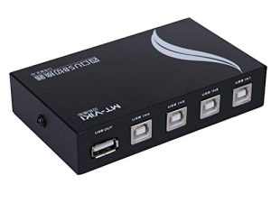 Manual 4 Port USB2.0 Printer Share Sharing Switch Hub MT-1A4B-CF Allow 4 Computers Share 1 USB Device Like Printer