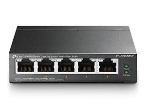 TP-Link TL-SG1005P V2 or later | 5 Port Gigabit PoE Switch | 4 PoE+ Ports @65W | Desktop | Plug & Play | Sturdy Metal w/ Shielded Ports | Fanless | Limited Lifetime Protection | QoS & IGMP Snooping
