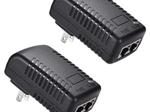 Bawofu 48V 24W 0.5A PoE Power Adapter Supply Injector Ethernet with US Wall Plug