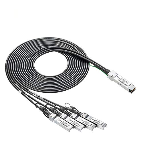 40G QSFP+ to 4xSFP+ Breakout DAC - 40GBASE-CR4 Passive Direct Attach Copper Twinax QSFP to SFP Cable for HPE JG330A Devices 40G QSFP+ to 4xSFP+ Breakout DAC - 40GBASE-CR4 Passive Direct Attach Copper Twinax QSFP to SFP Cable for HPE JG330A Devices