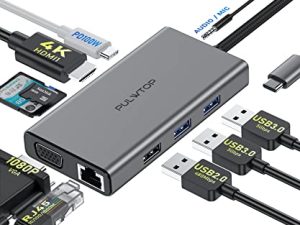 PULWTOP 10 in 1 USB C Hub Multiport Adapter