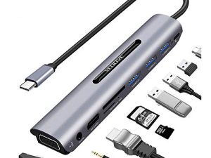 USB C Hub HDMI VGA Adapter-[Upgraded] VEOOVE 9 Port USB Type C to HDMI 4K for Samsung Dex Station for Galaxy S10/S9/S8 Note 9/8